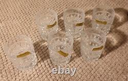 Bohemia Crystal Whiskey Decanter SET w stopper 7 Piece Set with Box VINTAGE Czech