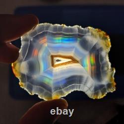 Bulk 20 Pieces Top Grade Iris Rainbow Agate Slice Indonesia Rainbow Iris Agate
