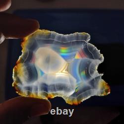 Bulk 20 Pieces Top Grade Iris Rainbow Agate Slice Indonesia Rainbow Iris Agate