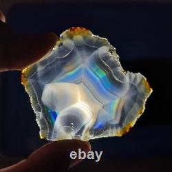 Bulk 20 Pieces Top Grade Iris Rainbow Agate Slice Indonesia Rainbow Iris Agate