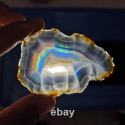 Bulk 20 Pieces Top Grade Iris Rainbow Agate Slice Indonesia Rainbow Iris Agate
