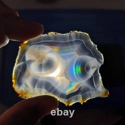 Bulk 20 Pieces Top Grade Iris Rainbow Agate Slice Indonesia Rainbow Iris Agate