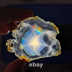 Bulk 20 Pieces Top Grade Iris Rainbow Agate Slice Indonesia Rainbow Iris Agate