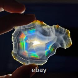 Bulk 20 Pieces Top Grade Iris Rainbow Agate Slice Indonesia Rainbow Iris Agate