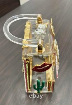 COLLECTIBLE VEGAS ACRYLIC PURSE with REAL SWAROVSKI CRYSTAL