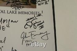 CRYSTAL LAKE MEMORIES Friday the 13th with 16 Autographs + Piece of DOCK -with COA