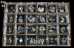 Cavansite blue crystals Natural Mineral Specimen (24 pieces Flat)