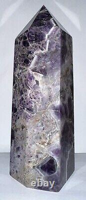 Chevron Amethyst HUGE TOWER! Big Point Large Tall Gorgeous Piece 8In Tall, 3lbs