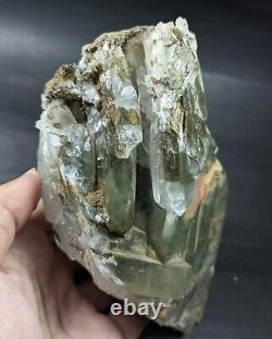 Chlorite included Quartz crystal, interesting formation, cabinet piece. 1180 grm