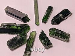 Chrome diopside Pakistan 46.75 carats 9 pieces