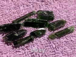 Chrome diopside Pakistan 46.75 carats 9 pieces
