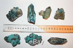 Chrysocolla over Quartz from Peru 7 piece parcel # 1234