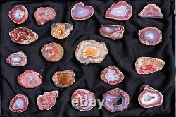 Collection 21 pieces of Coyamito agates from mexico (box not included)