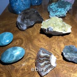 Crystal Collection Apatite, Quartz, Fluorite, Labradorite, More 15 Pieces