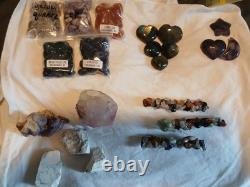 Crystal Lot Over 110 Pieces. Tumbles, Raw, Polished, Carvings, Etc