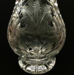 Crystal cut glass vase. American Brilliant Period. Finely cut piece