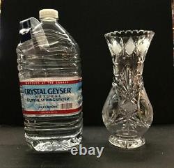 Crystal cut glass vase. American Brilliant Period. Finely cut piece