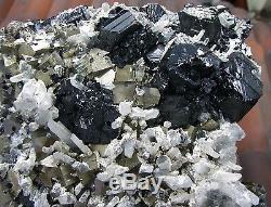 Cubic Fine Pyrite, Black Sphalerite & Quartz Perú Master Piece Animon Mine