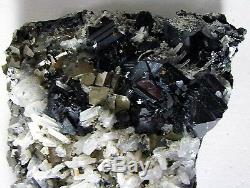 Cubic Fine Pyrite, Black Sphalerite & Quartz Perú Master Piece Animon Mine