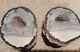 Cut & Polished Mexico Crystal Geode Specimens 3lbs, 2 Pieces, Both Sides Of Geod