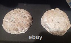 Cut & Polished Mexico Crystal Geode Specimens 3lbs, 2 pieces, both sides of geod