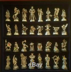 Danbury Mint Chess FANTASY OF THE CRYSTAL 32 CHESS PIECES + BOARD