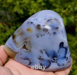 Dentritic Moss Agate 1lb9.8oz Unusual Dentritic Blue Geode Agate Display Piece