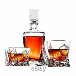 Doctor Hetzner 10 Piece Whiskey Decanter Set Crystal Whiskey Glasses Stones Tray