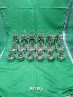 Eighteen 18 Piece Tumbler Set In Chromium And Crystal Hellerware In Box