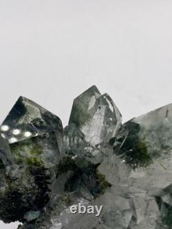 Epidote Included Water Clear Himalayan Quartz Cluster! See Video