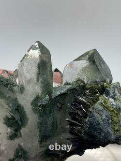 Epidote Included Water Clear Himalayan Quartz Cluster! See Video