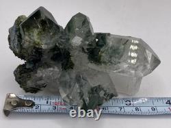 Epidote Included Water Clear Himalayan Quartz Cluster! See Video