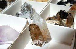 Erongo Mixed Flat Fluorite Topaz Beryl Quartz Black Tourmaline 53 pieces 2.5 lbs