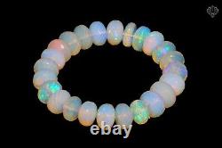 Ethiopian Fire Opal Rondelle Faceted Bracelet 159ct Loose Beads Stretch Bracelet