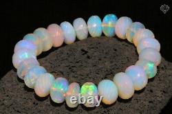 Ethiopian Fire Opal Rondelle Faceted Bracelet 159ct Loose Beads Stretch Bracelet