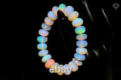 Ethiopian Fire Opal Rondelle Faceted Bracelet 159ct Loose Beads Stretch Bracelet