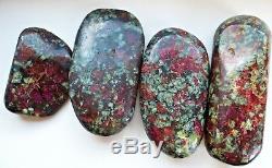 Eudialyte Natural pebble polishing 4 PIECES 590gr