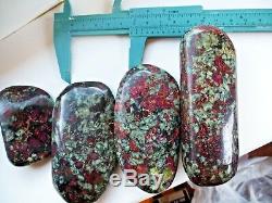 Eudialyte Natural pebble polishing 4 PIECES 590gr