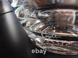 Evergreen Crystal Vase Elk Scene Signed Handcrafted Art Piece Collectible