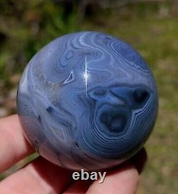 Excellent Blue Uraguuay Agate Sphere 58mm Display Piece