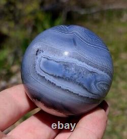 Excellent Blue Uraguuay Agate Sphere 58mm Display Piece