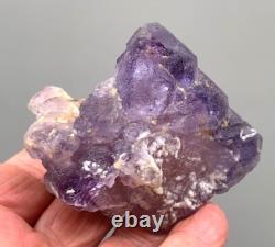 FLUORITE PURPLE SINGLE BIG CRYSTAL, FLOATING PIECE from PERÚ. AMAZING COLOR