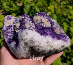 FREEFORM URUGUAY AMETHYST GEODE WithCALCITES 5LB 8 OZ AMETHYST GEODE DISPLAY PIECE