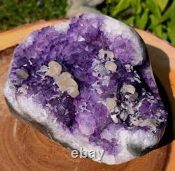 FREEFORM URUGUAY AMETHYST GEODE WithCALCITES 5LB 8 OZ AMETHYST GEODE DISPLAY PIECE