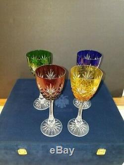 Faberge Crystal Wine Goblets. 4 Piece Set. New with Box