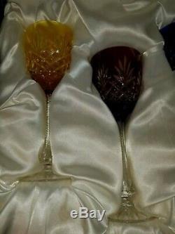 Faberge Crystal Wine Goblets. 4 Piece Set. New with Box