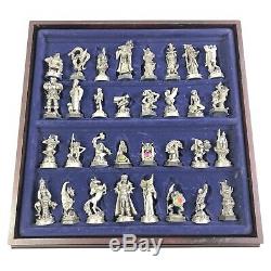 Fantasy Of The Crystal Chess Set Danbury Mint Pewter Pieces