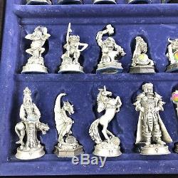 Fantasy Of The Crystal Chess Set Danbury Mint Pewter Pieces