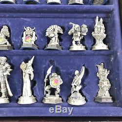 Fantasy Of The Crystal Chess Set Danbury Mint Pewter Pieces