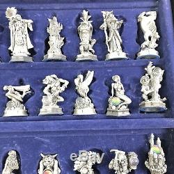 Fantasy Of The Crystal Chess Set Danbury Mint Pewter Pieces